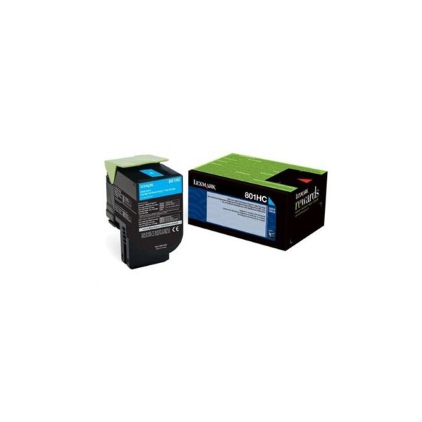 Tóner Lexmark 80C8HC0 (808HC) Cyan  3,000pag - Imagen 2