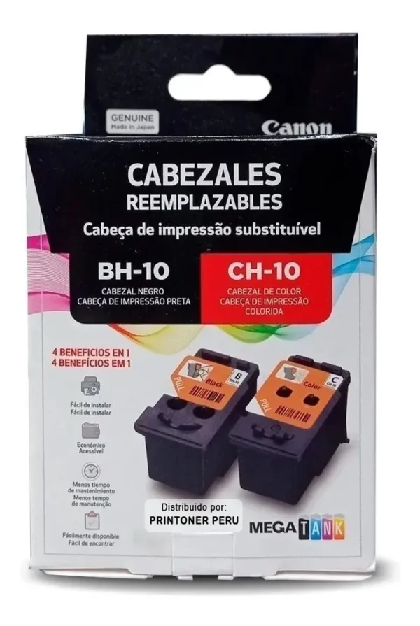 Kit Cabezal Canon Pixma Negro BH-10 + Color CH-10 - Imagen 2