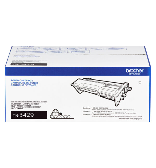 Toner Brother TN-3429 Negro, Rendimiento 3,000 paginas