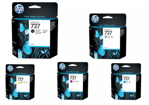 Tinta HP B3P15A (727) Yellow 40ML DesignJet T1500 - Imagen 3