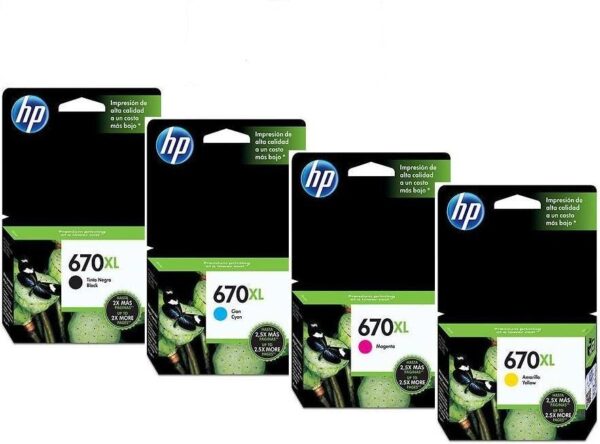 Tinta Hp CZ117AL (670XL) Negro 550Pag. - Imagen 2