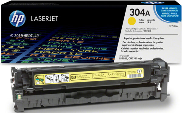 Toner Hp 304A (CC532A) Yellow 2,800 Pag Color LaserJet CP2025 - Imagen 2