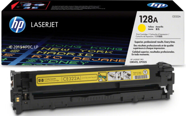 Toner Hp 128A (CE322A) Yellow 1,300pg LaserJet CM1410 - Imagen 2