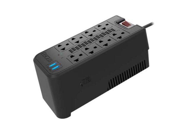 ESTABILIZADOR FORZA 8 TOMAS FVR-1222 USB-2 1200VA 8-TOMAS - Imagen 2