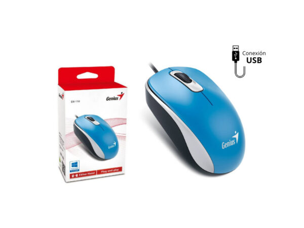MOUSE GENIUS DX-110 OPTICO USB AZUL - Imagen 2